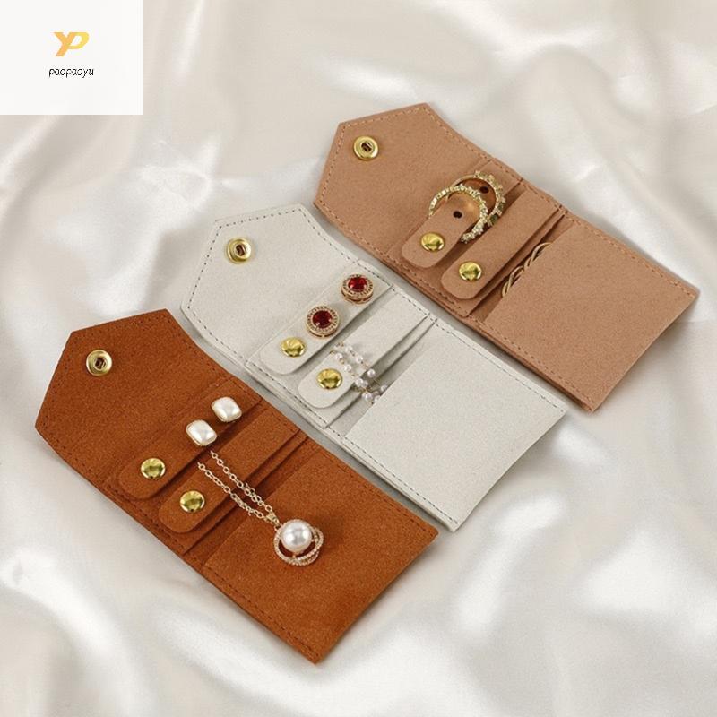 PPY กล่องเก็บสร้อยคอเนื้อไมโครไฟเบอร์เหมาะสําหรับแหวนต่างหูสร้อยคอ