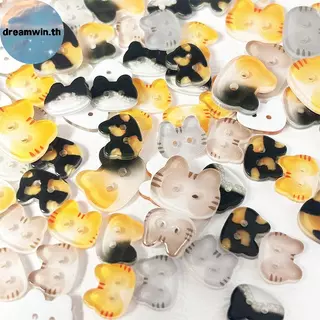 Dreamwin น่ารักที่มีสีสันเรซิ่น Cat ปุ่ม 20PCS สองตาสําหรับเย็บ Handmade เสื้อผ้าเด็กและ Art โครงการ th