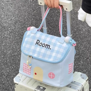 MUKUKU cosmetic bag กระเป๋าพกพา รูปบ้าน ความจุใหญ่ น่ารัก แบ่งช่องชัดเจน หยิบของสะดวก รวดเร็ว