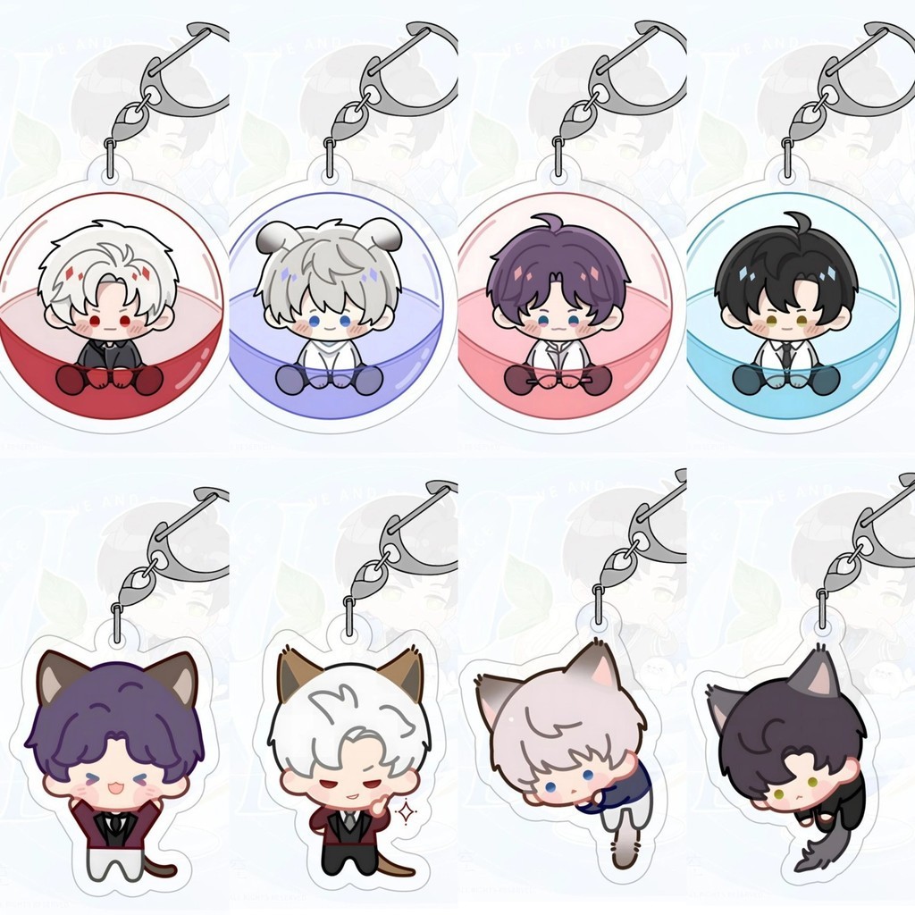 พวงกุญแจอะคริลิค Love and Deep Space Chibi Xavier Rafayel Sylus Zayne Tham Tinh Ky Duc Le Tham คลิป 