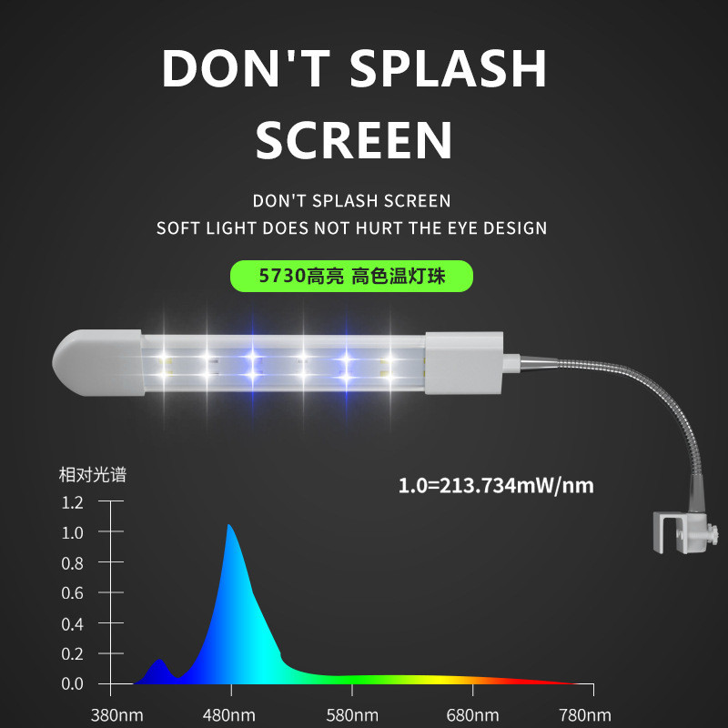 Led Aquarium Aquarium Aquarium Light Aquarium LED คู่แถวสีฟ้าสีขาว Fish Tank Bracket Light คลิป Ligh