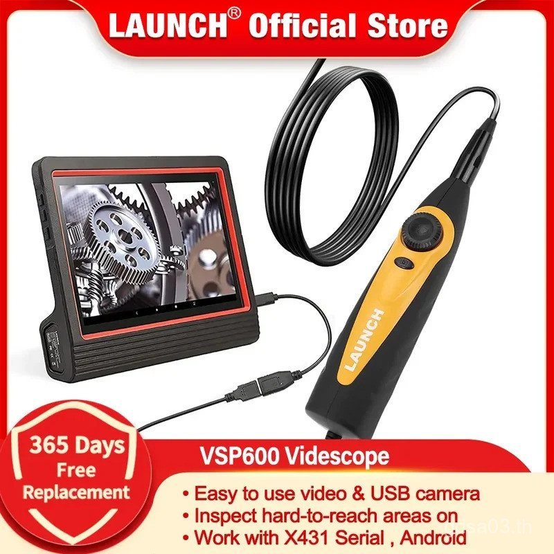 LAUNCH VSP600 Videoscope กล้อง Endoscope กระจกตรวจสอบรถยืดหยุ่น IP67 กันน้ํา 6LED ปรับได้สําหรับ X43