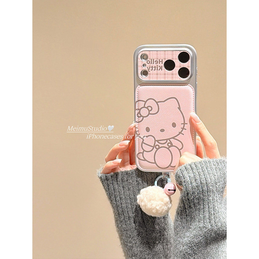 Huiwanju แมวสายสีชมพูน่ารักเหมาะสําหรับเคสโทรศัพท์มือถือ iphone17 iP16pro หน้าต่างขนาดใหญ่ 16/15 น่ารัก 14promax/13promax รูปแบบหนัง 17 เคสป้องกันแบบรวมทุกอย่าง ราคา ถูกที่สุด ดีลบีเคเค แกลเลอรีภาพที่ 2