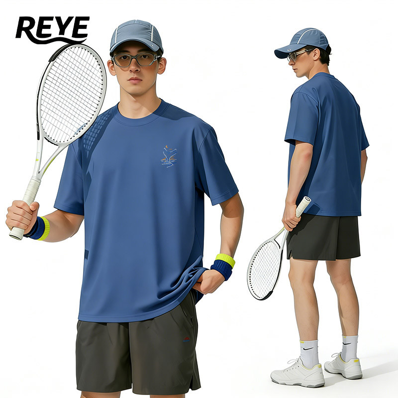 REYE เสื้อยืดกีฬา สัมผัสเย็นทันที UPF50+ กัน UV 99% ผ้าบางเบา แห้งไว ไม่เหนียวตัว