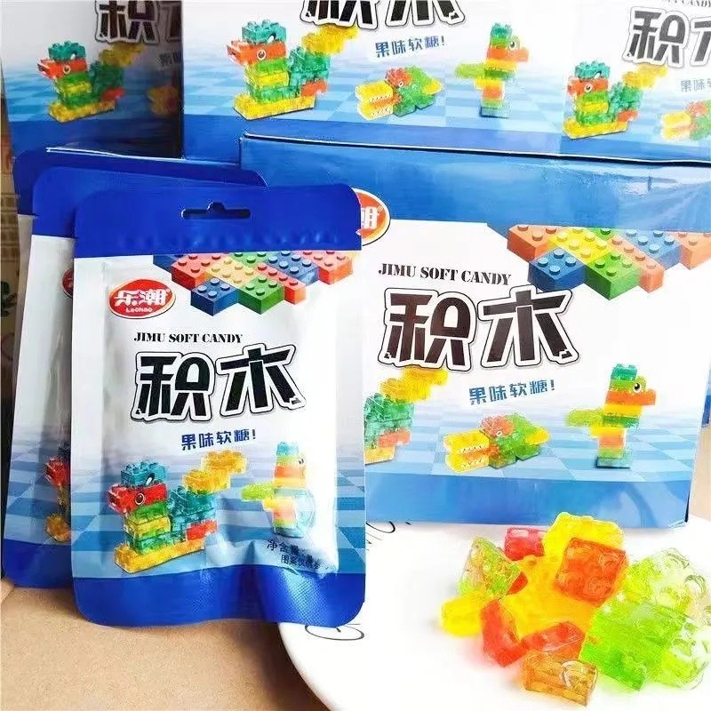 4D Building Block รสผลไม้ Gummy รสผลไม้ 23g ของว่างลําลองสําหรับเด็กสามารถประกอบ Gummy Gummy Candy C