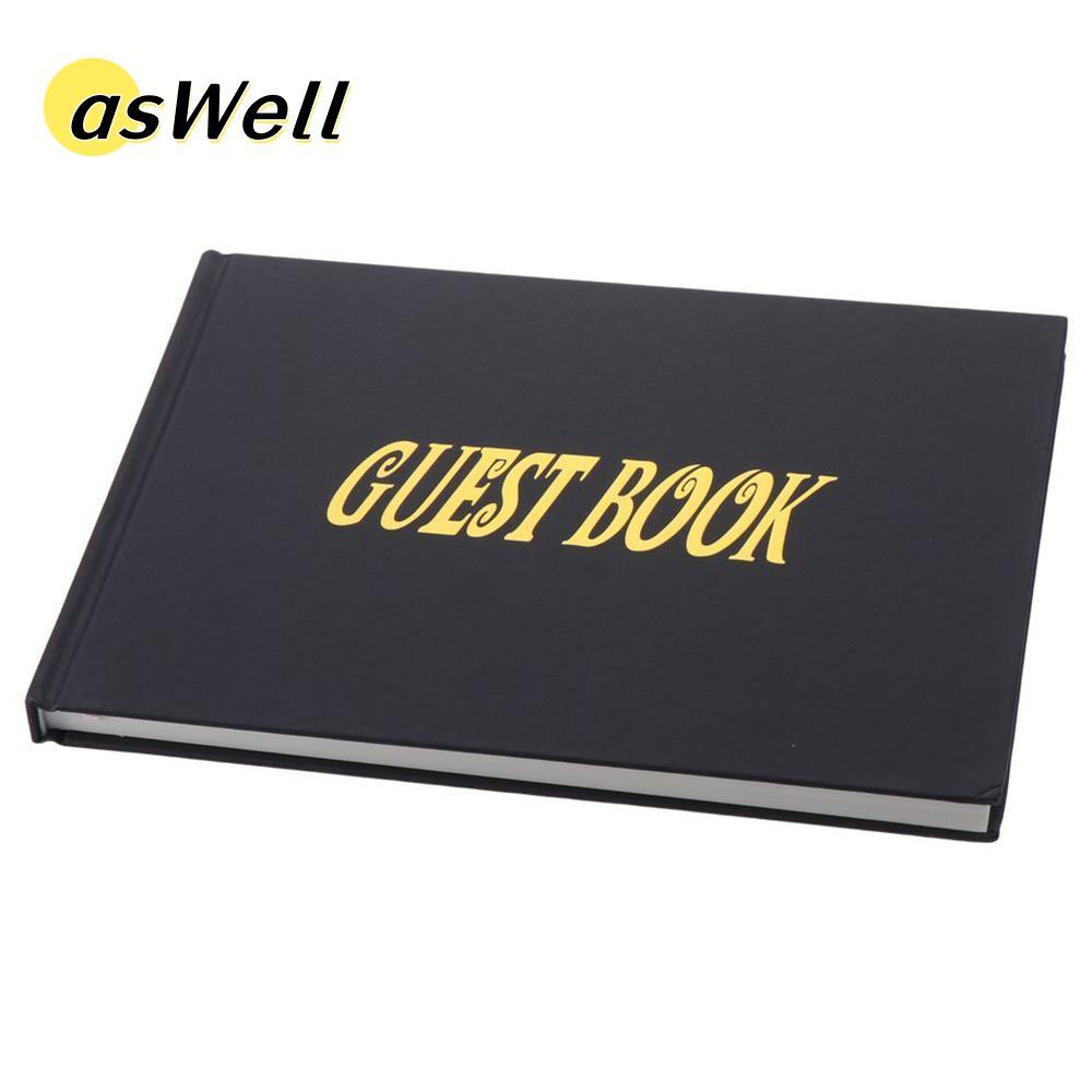 ASWELL หนังสือแขกในงานแต่งงาน, 24.3*18.4 CM Paper Guest Book, Elegant Pink/Black/White Guest Recordi