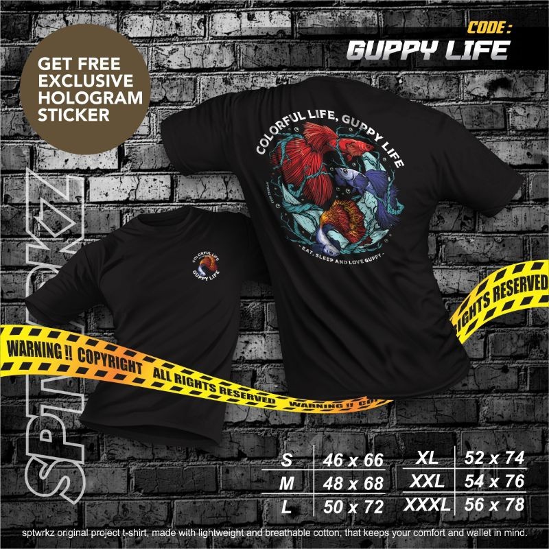 Room Apparel Black Guppy Life Fish Contest Tshirt Jersey