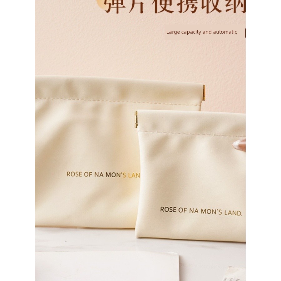 wallet wallet men กระเป๋าเครื่องสําอางแบบพกพาปิดกระเป๋าเก็บมินิอัตโนมัติแบบพกพาแม่เหล็กหัวเข็มขัดกระ