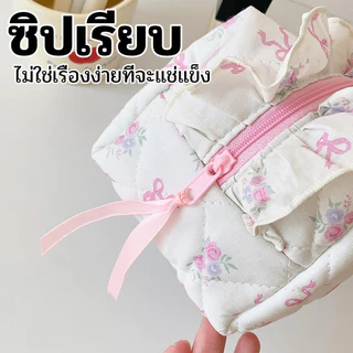 น่ารักผ้าลูกไม้กระเป๋าเครื่องสําอางแบบพกพากุทัณฑ์ถุงเก็บนักเรียนความจุขนาดใหญ่กรณีดินสอ