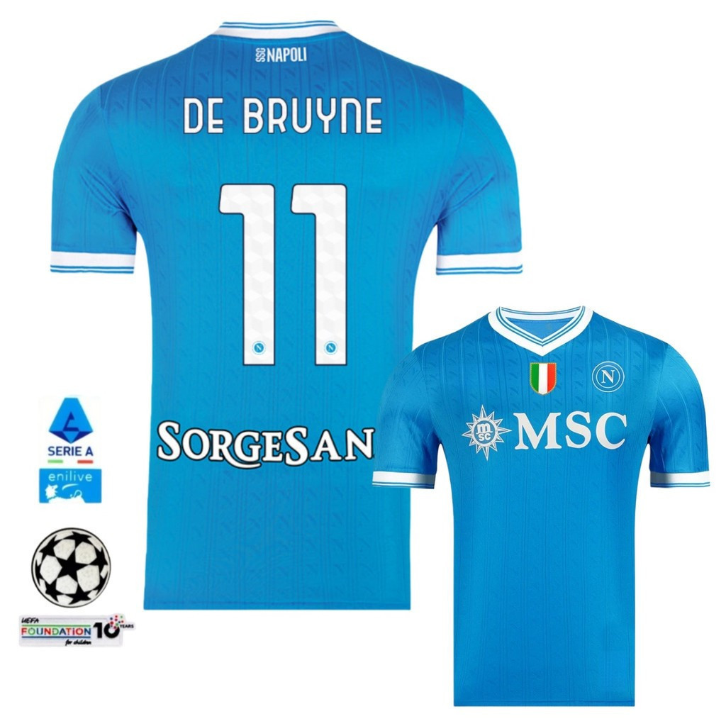 Napoli 2025/26 Fans Edition เสื้อยืดเสื้อฟุตบอลแขนสั้นผู้ชายพร้อม #11 เดอ บูจิ