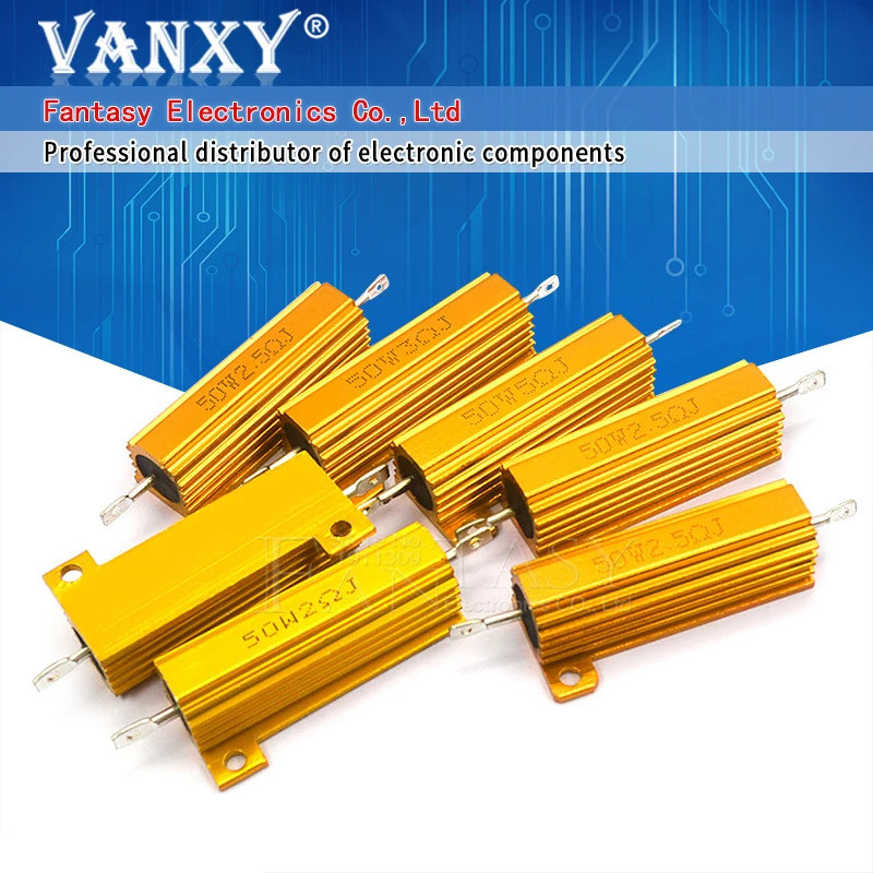 50W 5% อลูมิเนียมโลหะกรณี Wirewound Resistor 1R 2R 3R 6R 8R 10R 1 2 3 6 8 10 โอห์ม