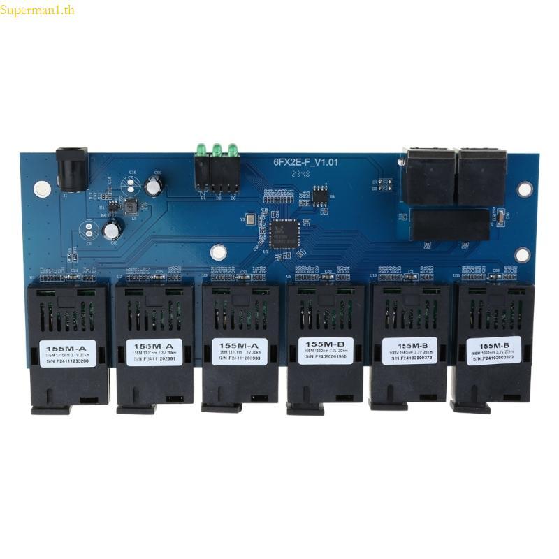 ที่ดีที่สุด 2 RJ45 ถึง 6SC Fiber Optics การเชื่อมต่อ 100M PCBA บอร์ดไฟเบอร์ออปติก Media Converters 1