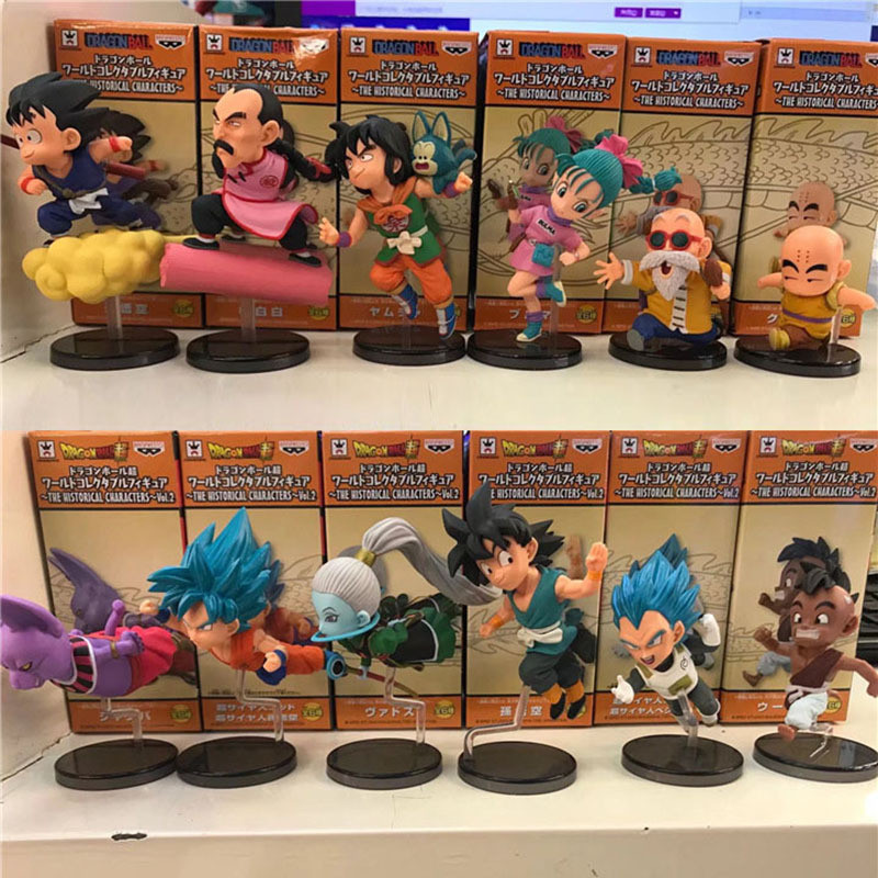 6 ชิ้น/เซ็ต Dragon Ball WCF ครบรอบ 30 ปีวิ่งบินจําปา Vados Goku Krillin Boxed Action Figure