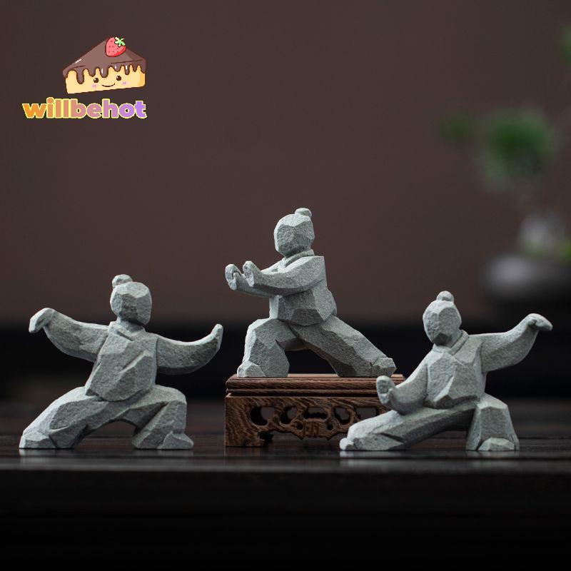 [Willbehot-t] Kung Fu รูปปั้นศิลปะการต่อสู้ตุ๊กตาจีน Vintage Desktop เครื่องประดับโต๊ะน้ําชา Accent สําหรับห้องนั่งเล่นหรือสํานักงาน [ใหม่]