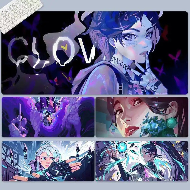 แผ่นรองเมาส์ Clove Jett Valorant การออกแบบตัวละคร - แผ่นรองแป้นพิมพ์คอมพิวเตอร์หนาขนาดใหญ่พิเศษ, แผ่นรองโต๊ะกันลื่นสําหรับนักเล่นเกม