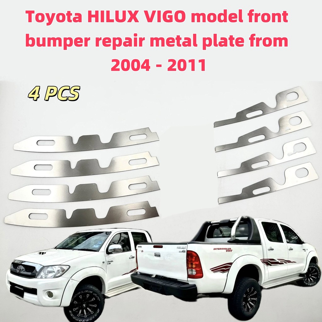 เหมาะสําหรับ Toyota HILUX VIGO รุ่น 2004-2011 กันชนหน้ารอบหัวเข็มขัดหักเปิด Gap Rotten หัวเข็มขัด Repairer เสริมวงเล็บโลหะสแตนเลส
