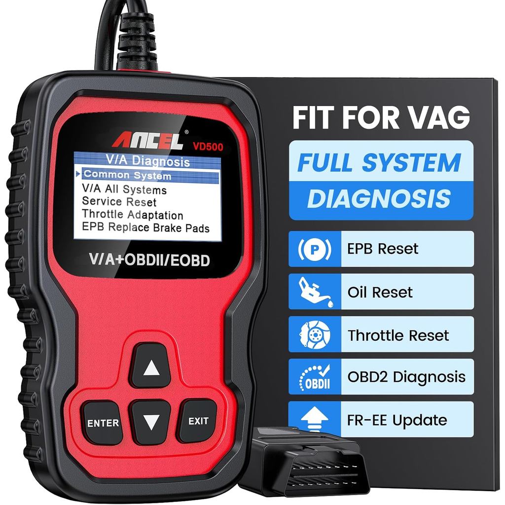 ANCEL VD500 OBD2 เครื่องสแกนเนอร์เครื่องมือวินิจฉัยสําหรับ Volkswagen VW Audi Skoda Seat Dignition C