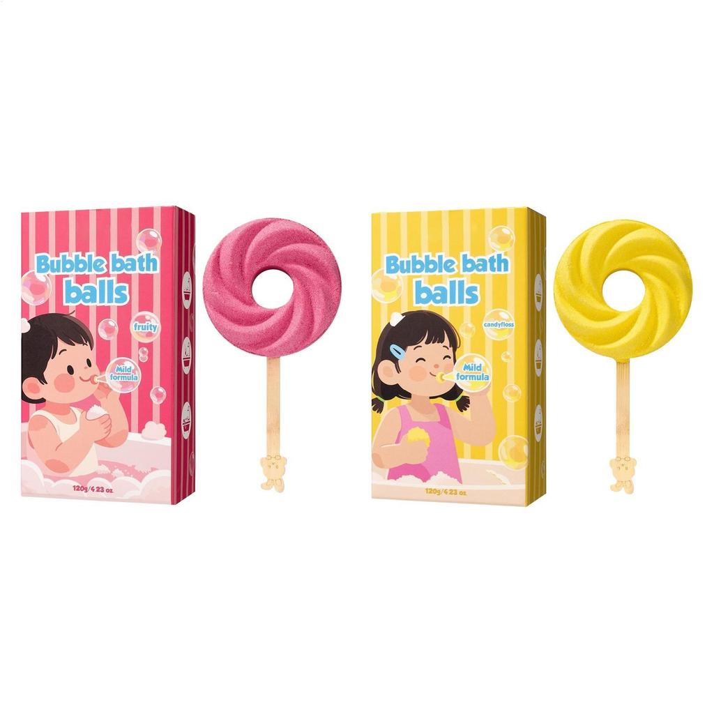 น่ารัก Lollipop Bath B ombColorful Bubble Bath Ball สําหรับสนุกเวลาอาบน้ําผู้ใหญ่ Bubble Bath 6 ชิ้น