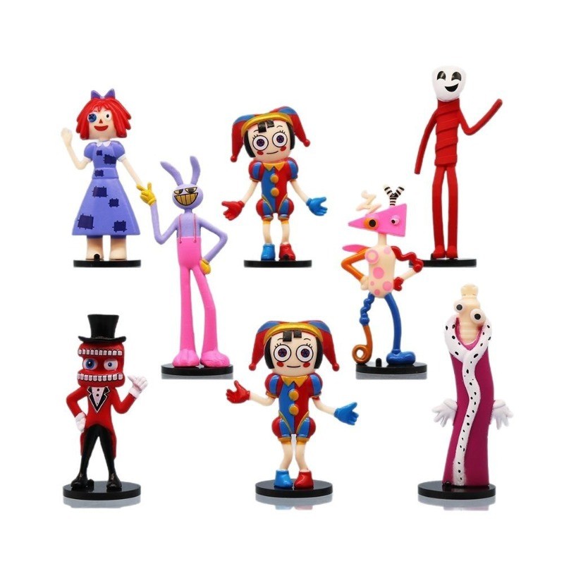 8PCS The Amazing Digital Circus รูปของเล่น,Pomni Caine ตัวเลขการกระทํา,Easter เครื่องประดับตกแต่งของขวัญ ราคา ถูกที่สุด ดีลบีเคเค แกลเลอรีภาพที่ 4