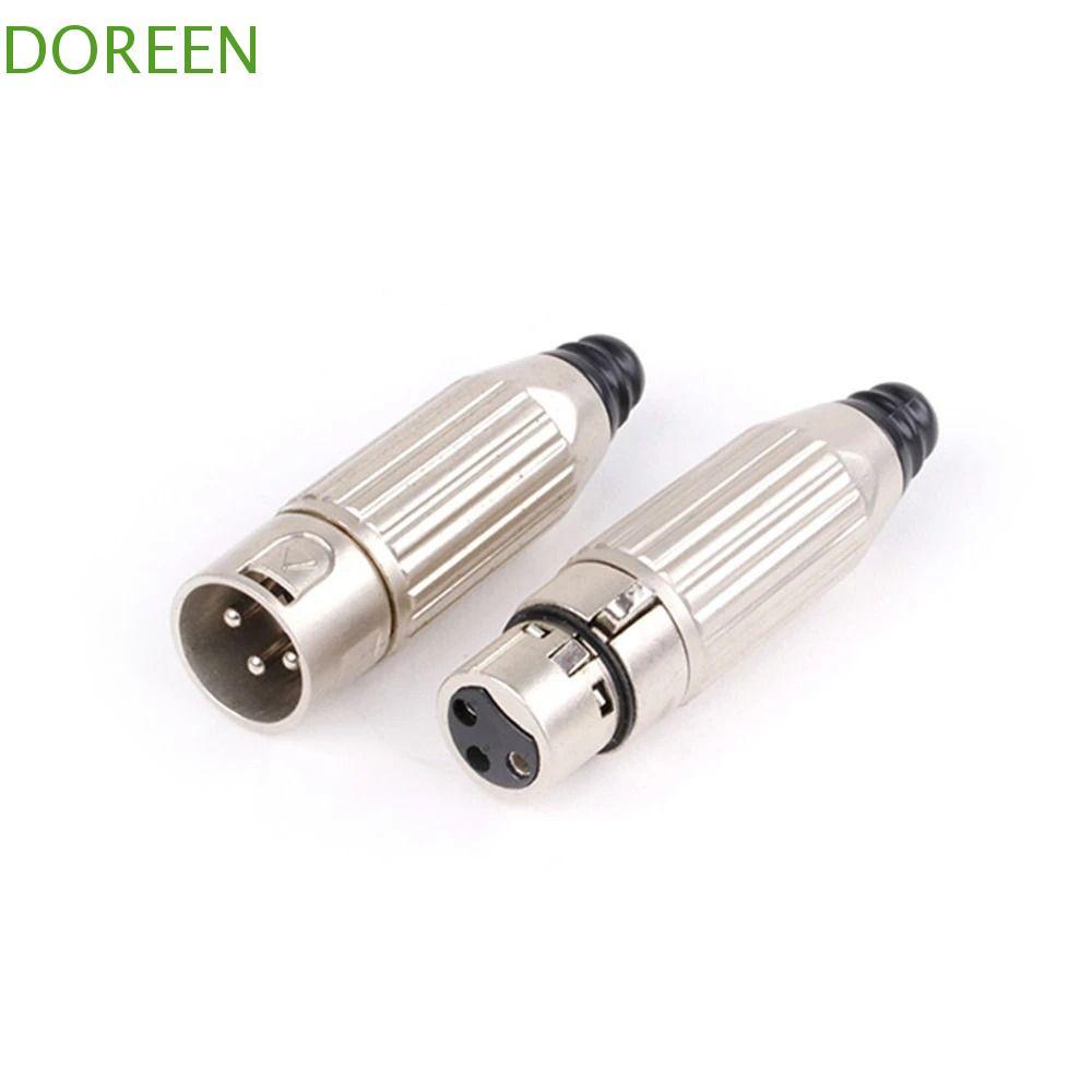 DOREEN XLR Connector Plug สัญญาณเสียงสําหรับคอนโซลเสียงทนทานไมโครโฟนอุปกรณ์ไมโครโฟนเครื่องขยายเสียงส