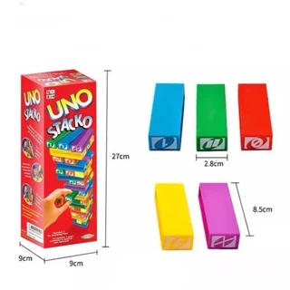 UNO​ Stacko บล็อกไม้ตึกถล่ม เกมส์ตึกถล่ม การพัฒนาความคิด เกมส์สำหรับครอบครัว​