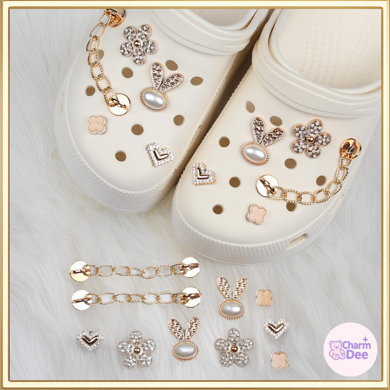 จี้รองเท้าแฟชั่น ชุดตัวต่อลายรองเท้า กันน้ำ | อุปกรณ์ตกแต่ง Clogs & Sandal สไตล์สากล