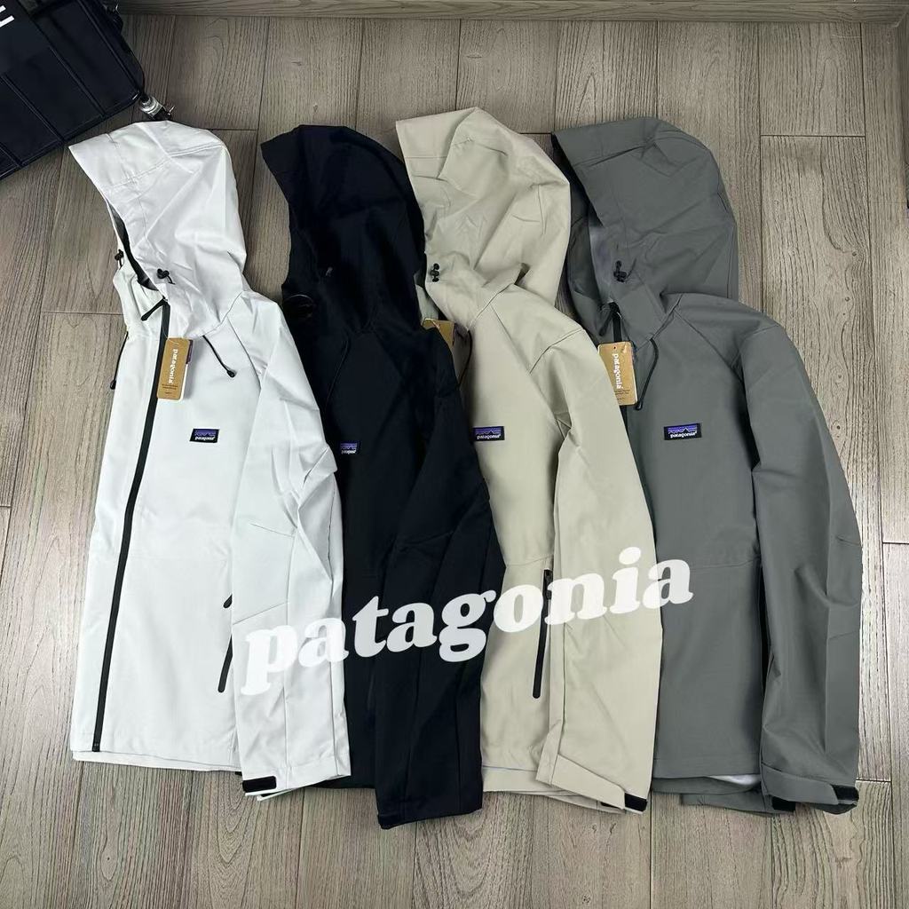 LSYYY Patagonia Mountaineering Camping กลางแจ้งคู่ Soft Shell Jacket Windproof กันน้ํา Hooded Jacket