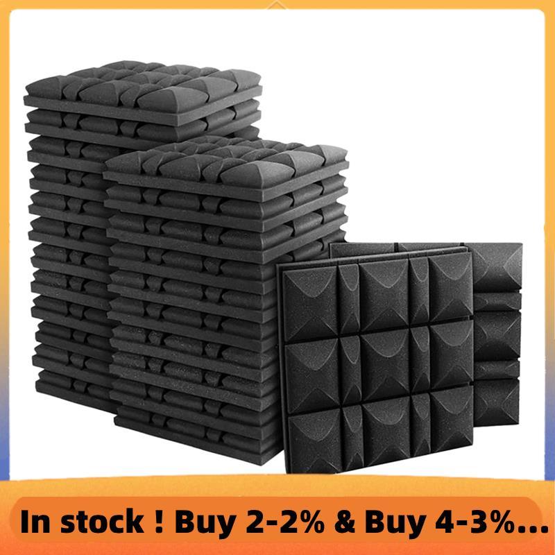 24Pack Acoustic Studio Absorption Foam Panel-Broadband Sound Absorption-Sound Proof Padding Studio F