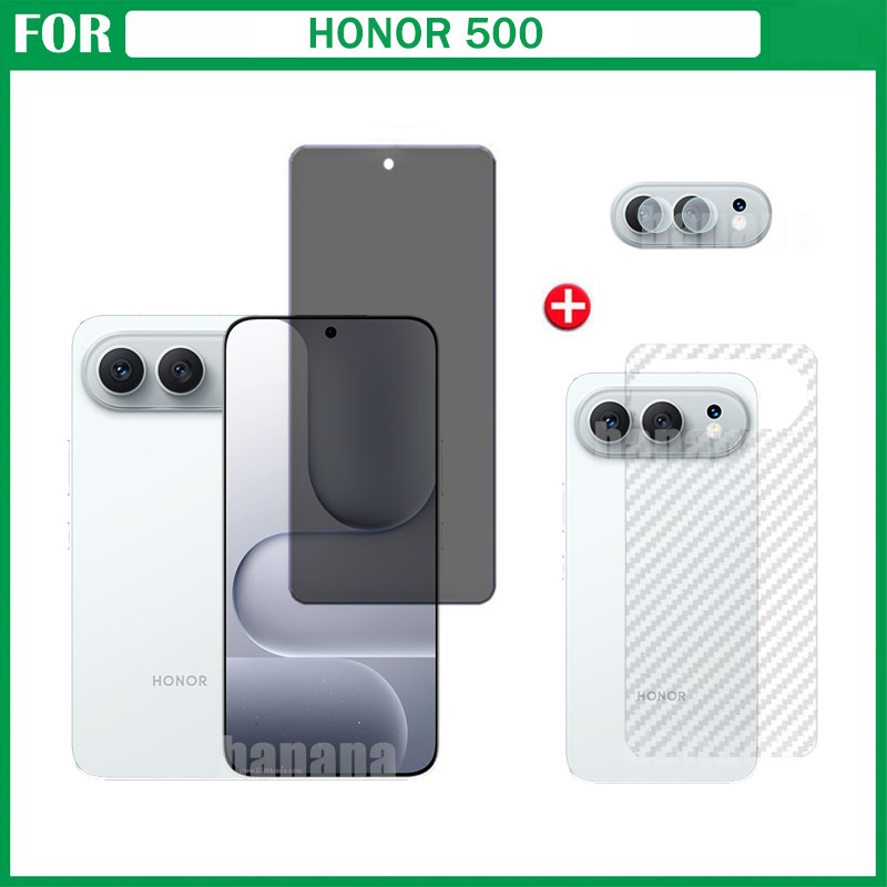 Honor 500 กระจกนิรภัย Honor 400 Lite Honor X7D X7C X7B Anti-Spy กระจกนิรภัยป้องกันหน้าจอ+ฟิล์มเลนส์ก