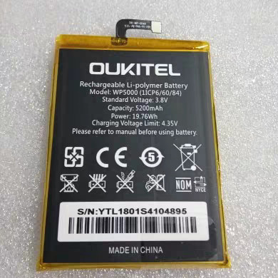 ต้นฉบับ Oukitel Oukitel wp5000 แบตเตอรี่ WP5000 แบตเตอรี่โทรศัพท์มือถือบอร์ดไฟฟ้าแบตเตอรี่ 5200mAh