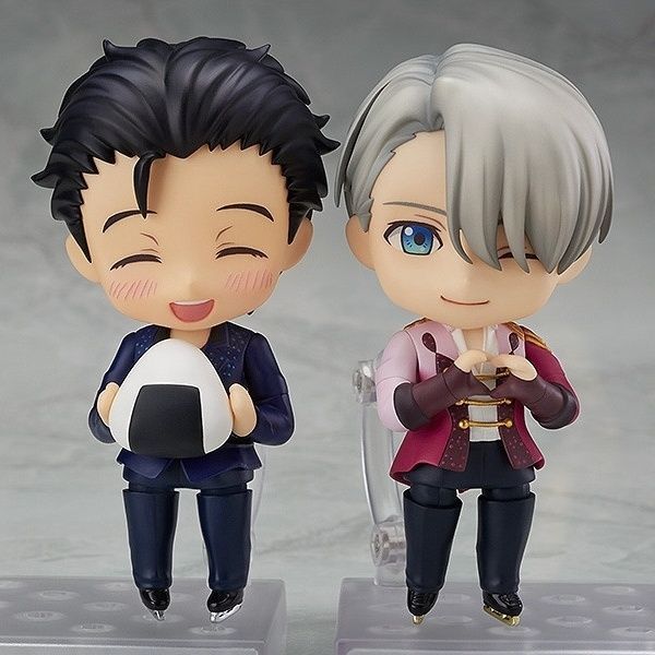 ⛰762 Yuri On Ice Q Version Nendoroid Gift⛰Katsuri Yuri 762 Yuri สามารถเปลี่ยนใบหน้าอะนิเมะรูปปั้นเคร