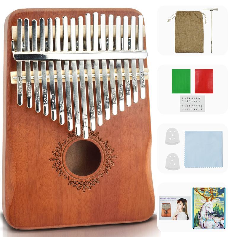 เปียโนนิ้วหัวแม่มือ Kalimba 17 คีย์, ของขวัญเปียโนนิ้ว Mbira แบบพกพาสําหรับเด็กและผู้เริ่มต้นไม้