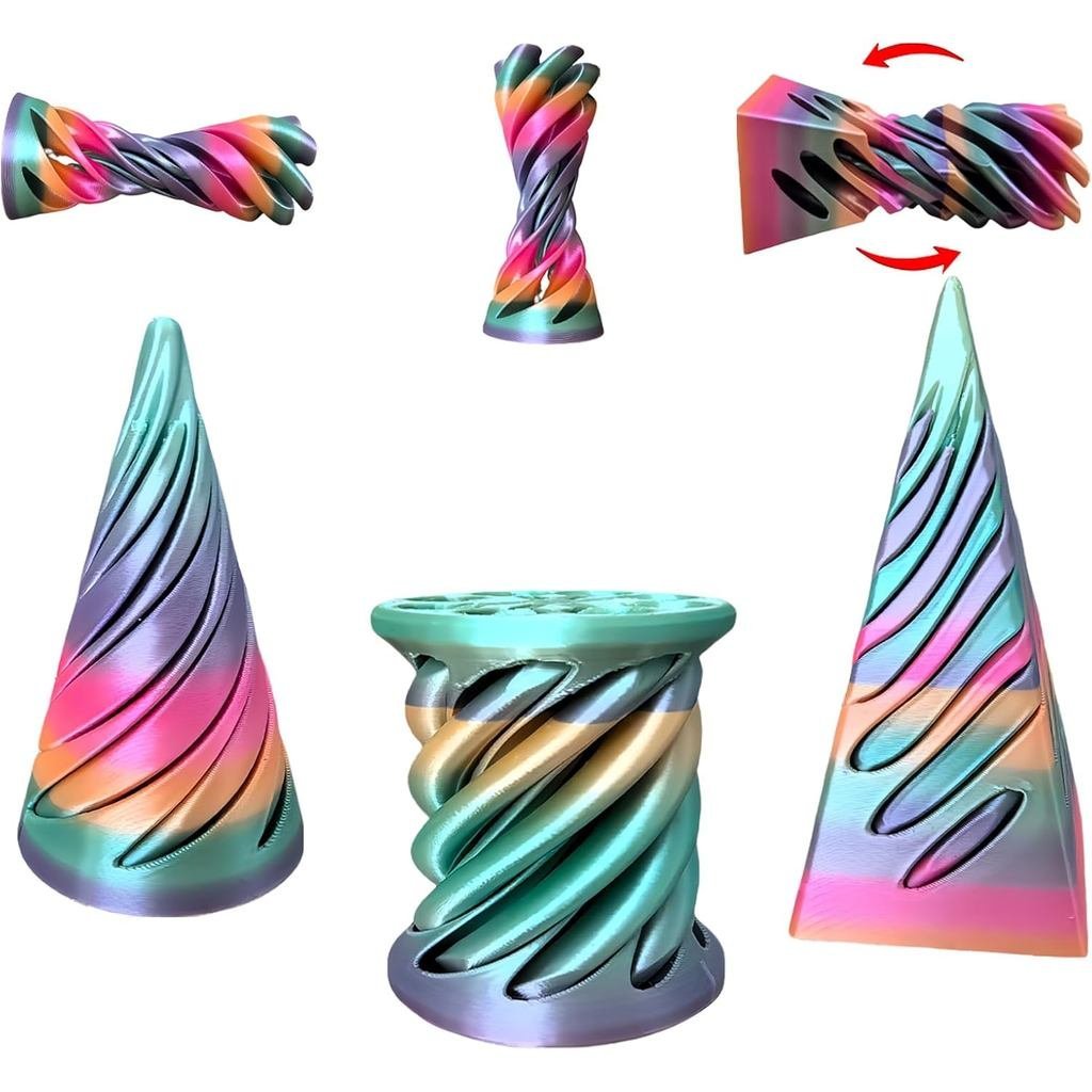 3 แพ็ค Impossible Cone, Spiral Cone Fidget ของเล่น, Imposible Cones pastal Pyramid Pyramid สําหรับผ่