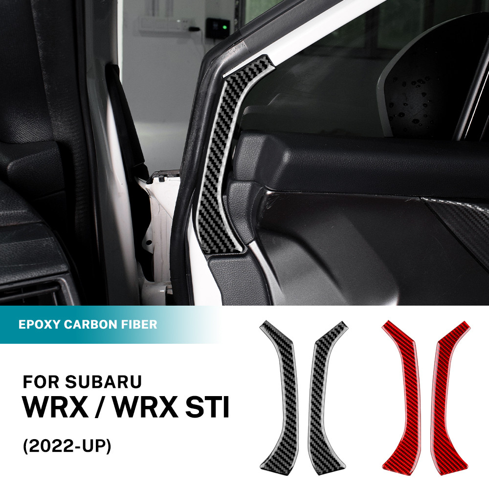 สําหรับ Subaru WRX STI 2022-2025 ประตูด้านหน้าแถบด้านในคาร์บอนไฟเบอร์การปรับเปลี่ยนภายในอะไหล่รถยนต์
