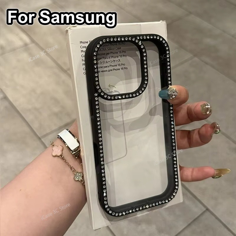 เคสโทรศัพท์หรูหราประดับกลิตเตอร์ For Samsung A56 A55 A16 4G 5G A36 A26 S24 FE 5G เคสหลังโทรศัพท์อะคริลิคใสระยิบระยับ