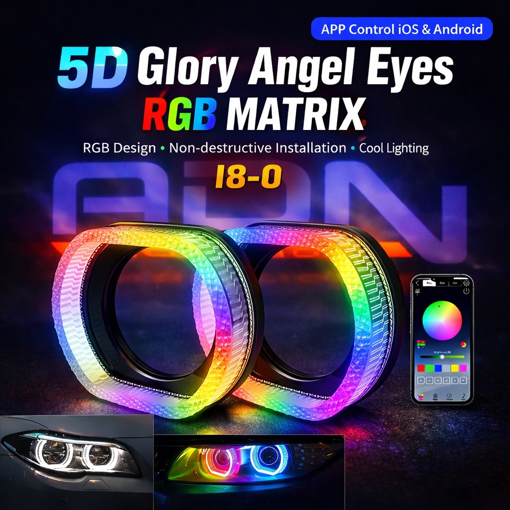 Shroud BiLED I8 O RGB Matrix 5D Glory Angel Eyes โหมด Belang App ควบคุม Android iOS DMX RGB MATRIX 2