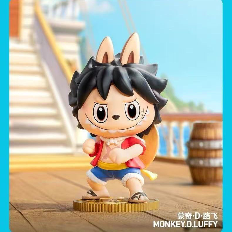 THE MONSTERS x One Piece Series รูปตุ๊กตาอินเทรนด์เล่นของขวัญวันเกิดของเล่นตกแต่ง