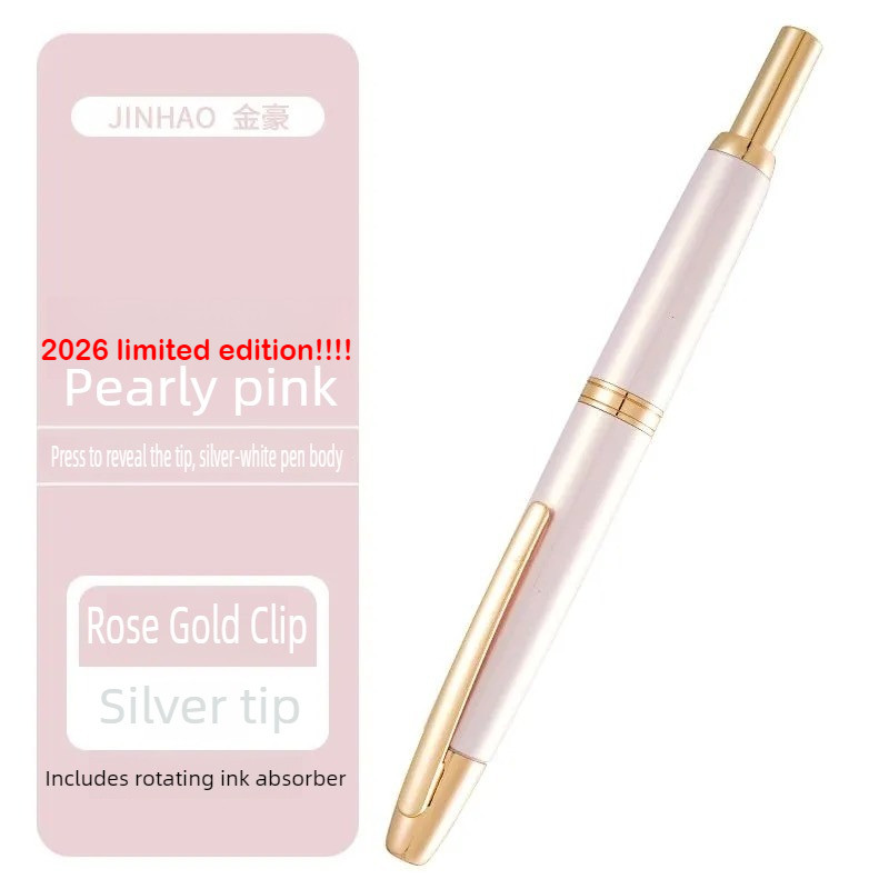 JINHAO 10 2026 สีจํากัด Pearly สีชมพูกด Fountain ปากกา Retractable ปากกาสํานักงานอุปกรณ์การเรียนเครื