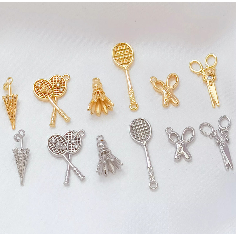 จี้ขนาดเล็กฝังพลอยเพทาย ทำจากทองเหลือง 14K สำหรับสร้อยข้อมือและสร้อยคอ เครื่องประดับบ้านทำเองแบบแฟชัน