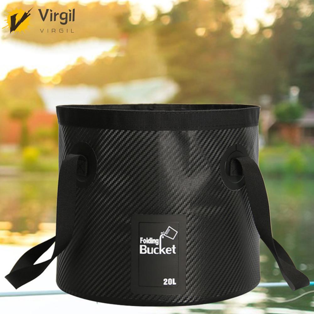 [Virgil.th] 20L Portable Bucket Multifunctional Camping Bucket Bag for Travel Fishing Boating