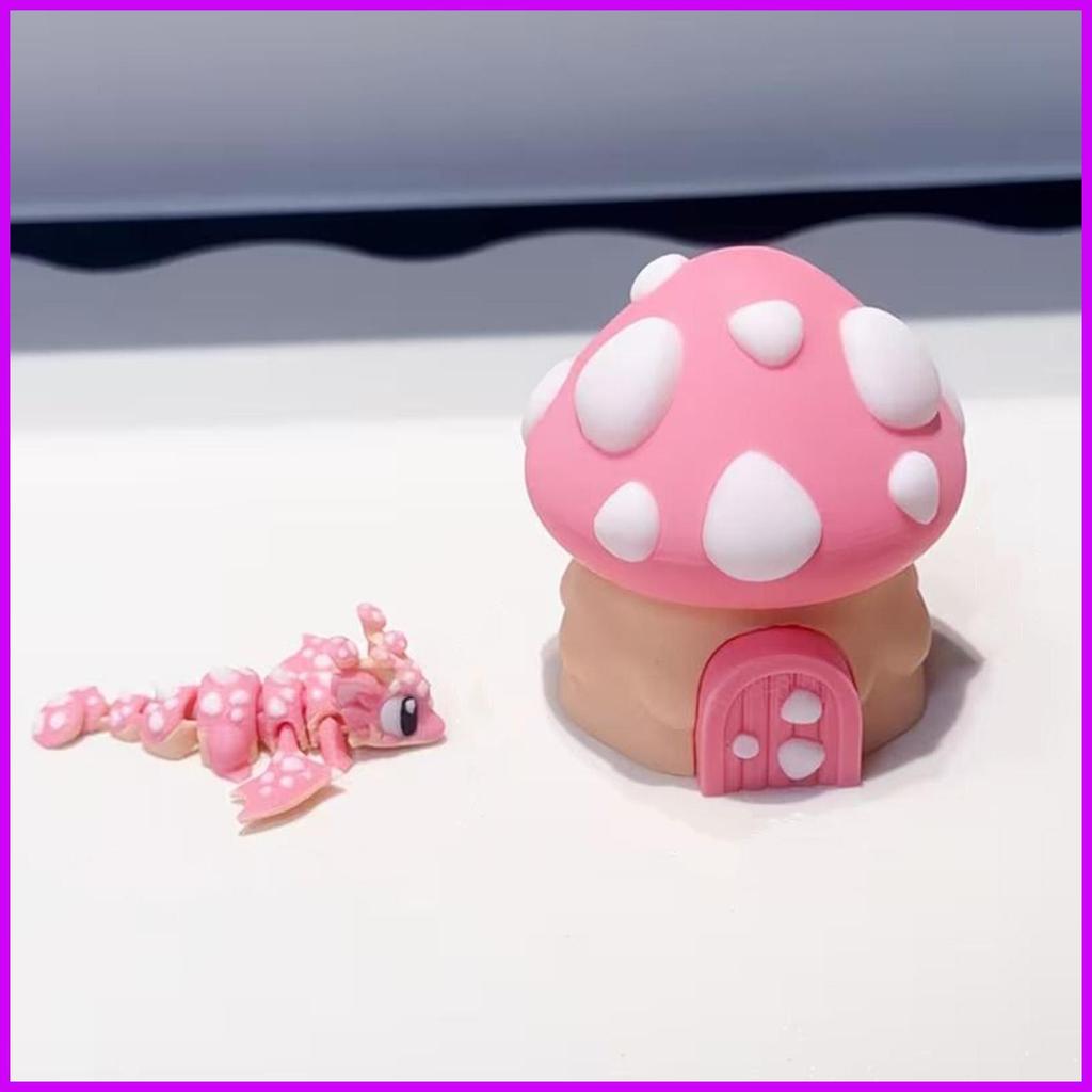 3D พิมพ์เห็ด House Desktop Collectible 3D พิมพ์เห็ด House มังกรสําหรับชายหญิงวัยรุ่นผู้ใหญ่ xingvn