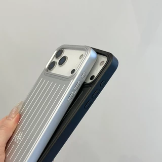 แฟชั่นTPU + PC Metallic Texture Hardเคสโทรศัพท์สําหรับIPhone 17 Pro Max Air 17air 17pro 16 15 14 13 Promax 17promax 16promax 15promax 14Promaxป้องกันปกหลัง
