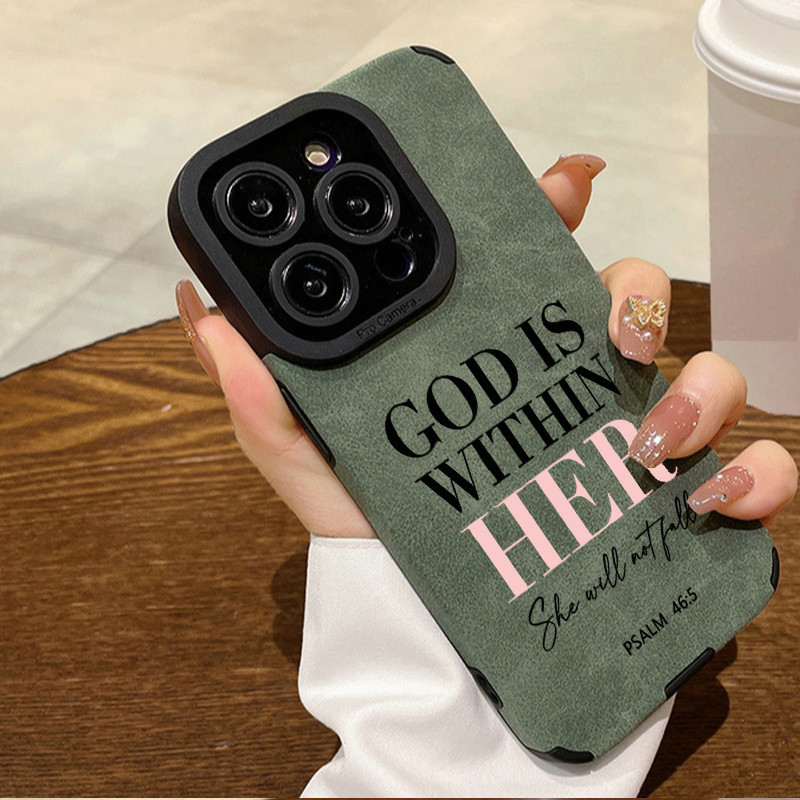 หนังนิ่มหนังPsalm 46:5 สําหรับOPPO A78 A96 A92 A9 A76 A53 A52 A31 A5 A3 Pro A15 A15s A12e Reno 15 14