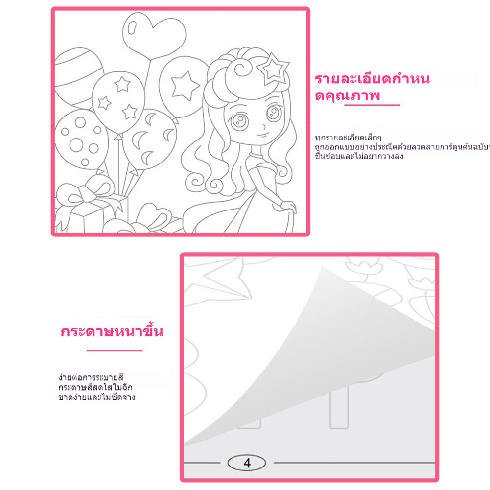 สมุดลอกเลียนแบบการวาดภาพเส้น สมุดระบายสี สมุดสเก็ตช์ภาพวาดเส้นง่าย ๆ ของการ์ตูน สำหรับเด็ก ฝึกสมาธิและ - รูปที่ 5