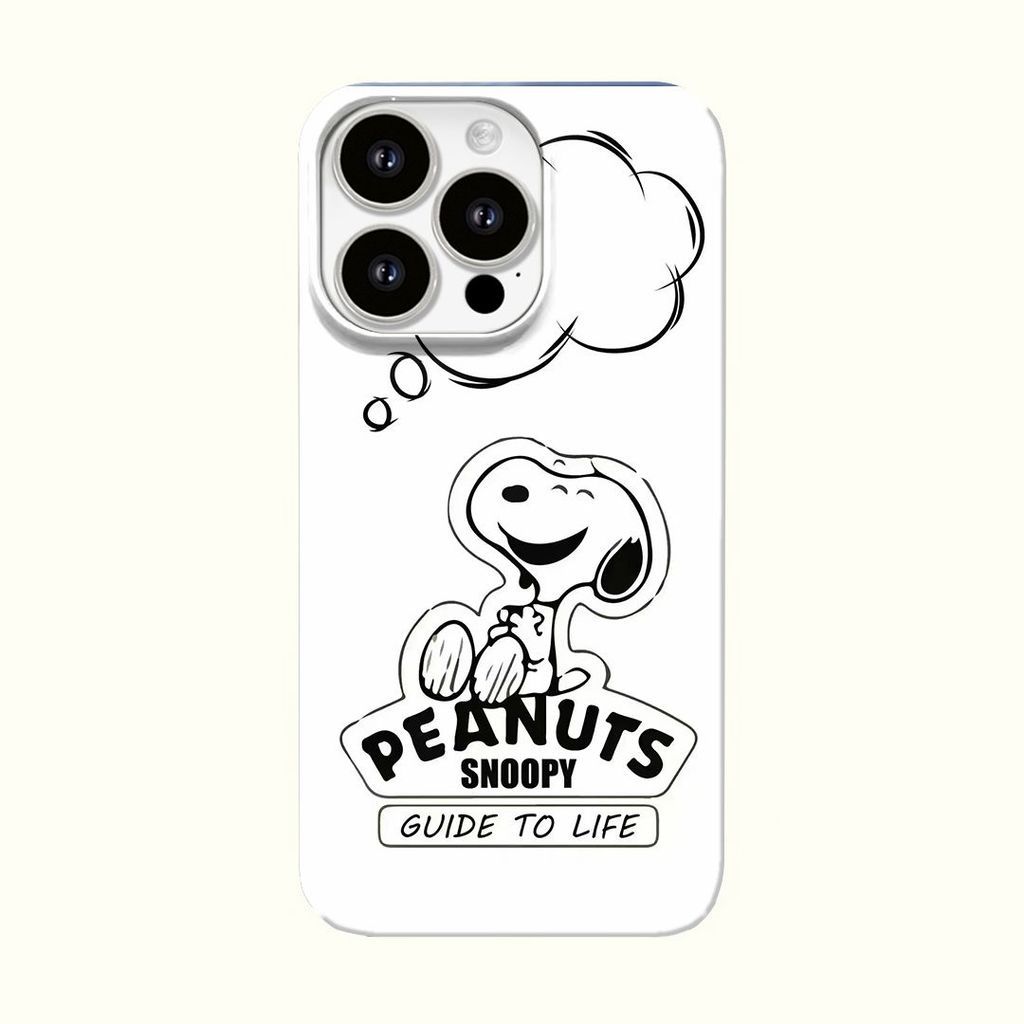 Happy Snoopy Matte Film 2-in-1 เคส iPhone /16 Pro Max /13 Pro Max /15 /14 Pro Max /15Pro Max /11 Pro Max /13AIR /12 Pro Max บทคัดย่อ Anti-drop Fun TRG6 - รูปที่ 4