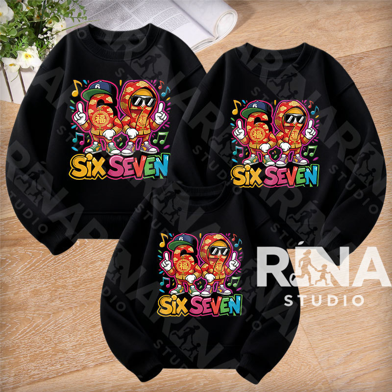 🔥พร้อมส่ง&COD🔥RINA STUDIO🔥 ชุดครอบครัว สเวตเตอร์คอกลมไม่มีหมวก 100%ผ้าฝ้าย มีม67 ฮิตทั่วไทย A123#1