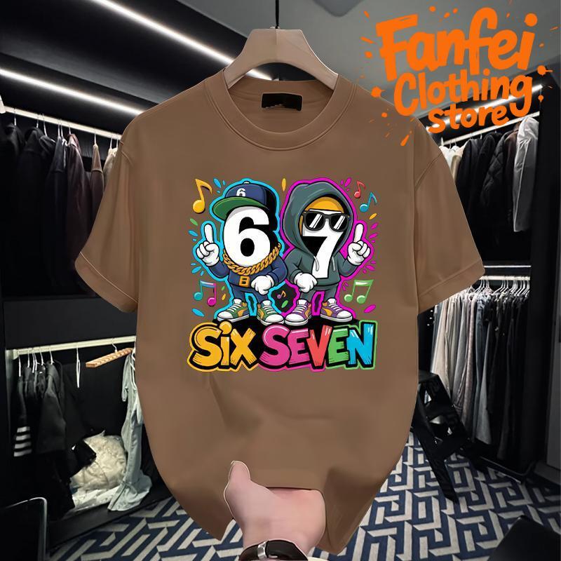 จัดส่งตลอด 24 ชั่วโมง Fanfei เสื้อยืดตัวการ์ตูน 67 ตัว สบายๆ ชายและหญิง เสื้อยืดแขนสั้นอินเทรนด์ ขนาด S-XXXL