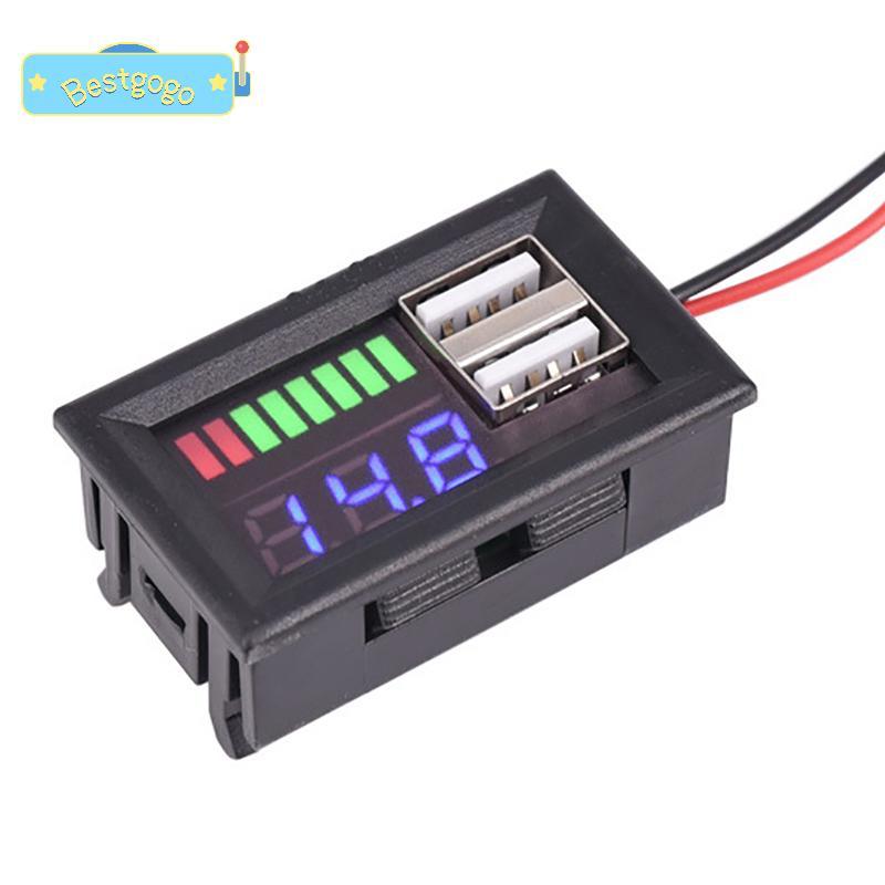 [Bestgogo-t] Car12V แบตเตอรี่แรงดันไฟฟ้าและมิเตอร์แสดงแบตเตอรี่รถยนต์ดิจิตอลโวลต์มิเตอร์ LED แบตเตอรี่ตัวบ่งชี้ระดับการชาร์จตะกั่วกรด