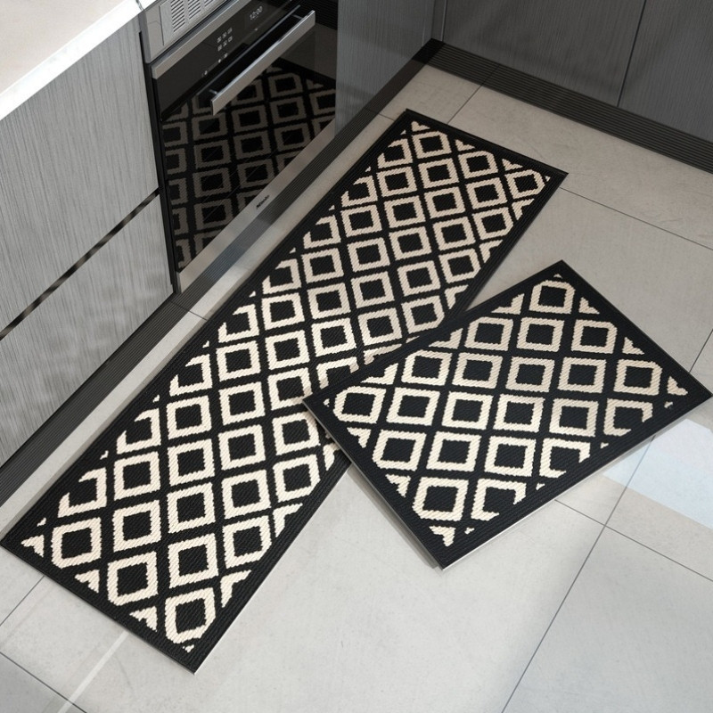 พรมห้องครัวถักหนาคุณภาพสูง พรมเช็ดเท้า ขนาด 45x75ซม ถึง 45x150ซม ฐานยางเต็มทนน้ํามันและดูดซับน้ํา พรมเช็ดเท้าห้องน้ํา พรมเช็ดเท้ามินิมอล พรมเช็ดเท้ายาว ส - รูปที่ 6