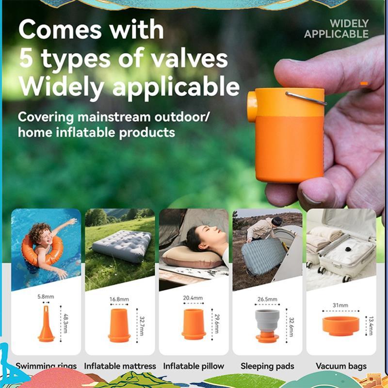 Quature ปั๊มลม Inflatable Pumping Type-C ชาร์จ Mini Portable Outdoor Inflator Pump